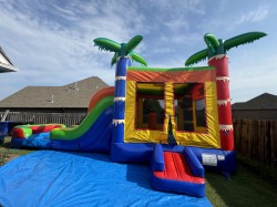 IMG 0730 1724032393 Green Rainbow Bounce House Combo (Wet or Dry)